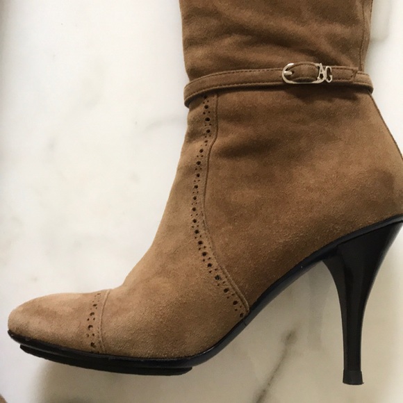 🛍Italy Alberto Guardiani 36.5 Camel Suede Boots - Picture 3 of 8